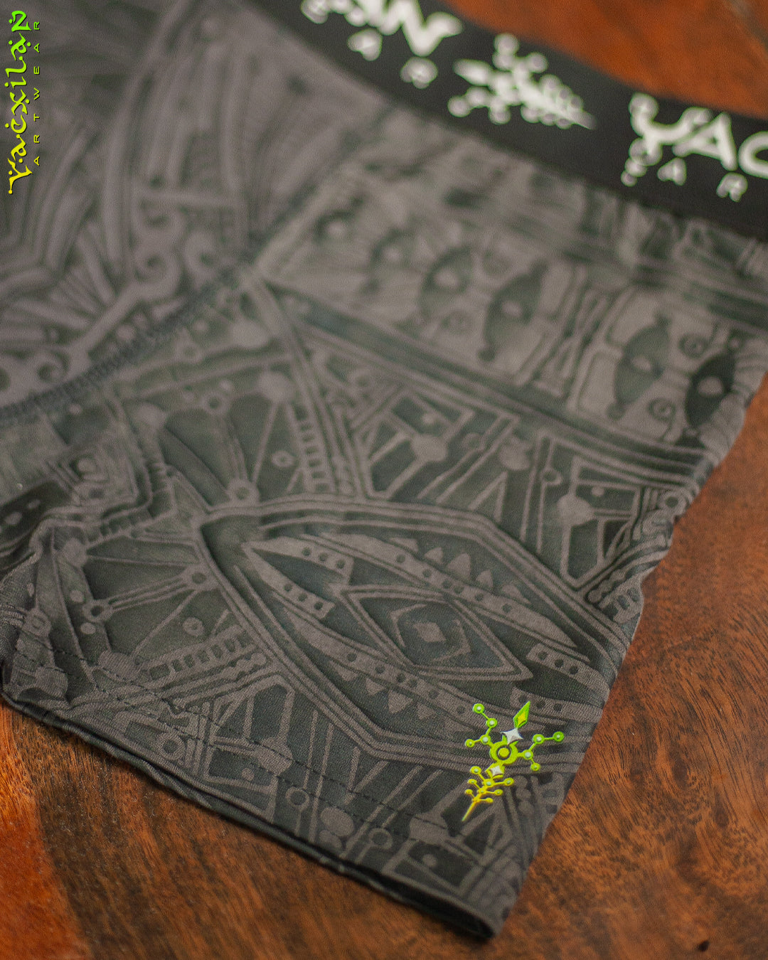 Underwear Men Bamboo Veg Dye Veg Print - Charcoal POPPYFIELDS White Yacxi